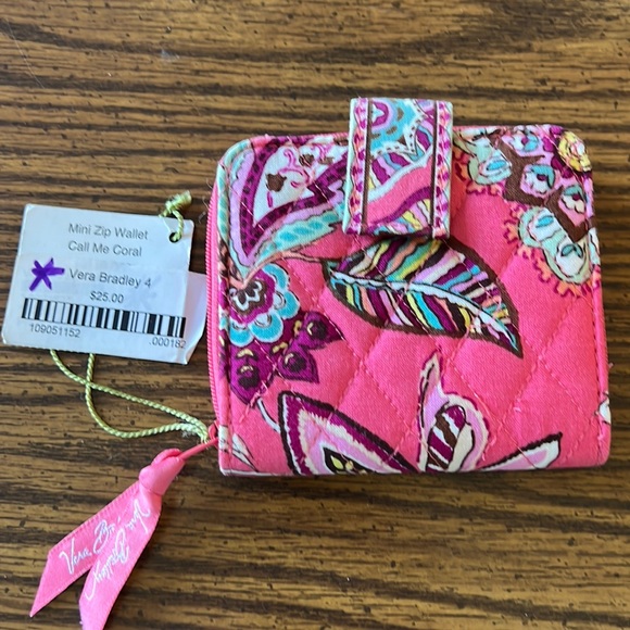 Vera Bradley Bags Vera Bradley Mini Zip Wallet Call Me Coral Nwt Poshmark